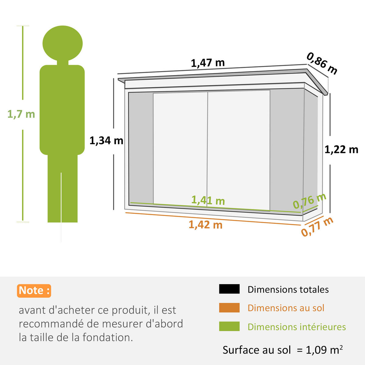GARTENHAUS Grau 1 Stück - Grau, Kunststoff/Metall (86/134/147cm) - GiPP
