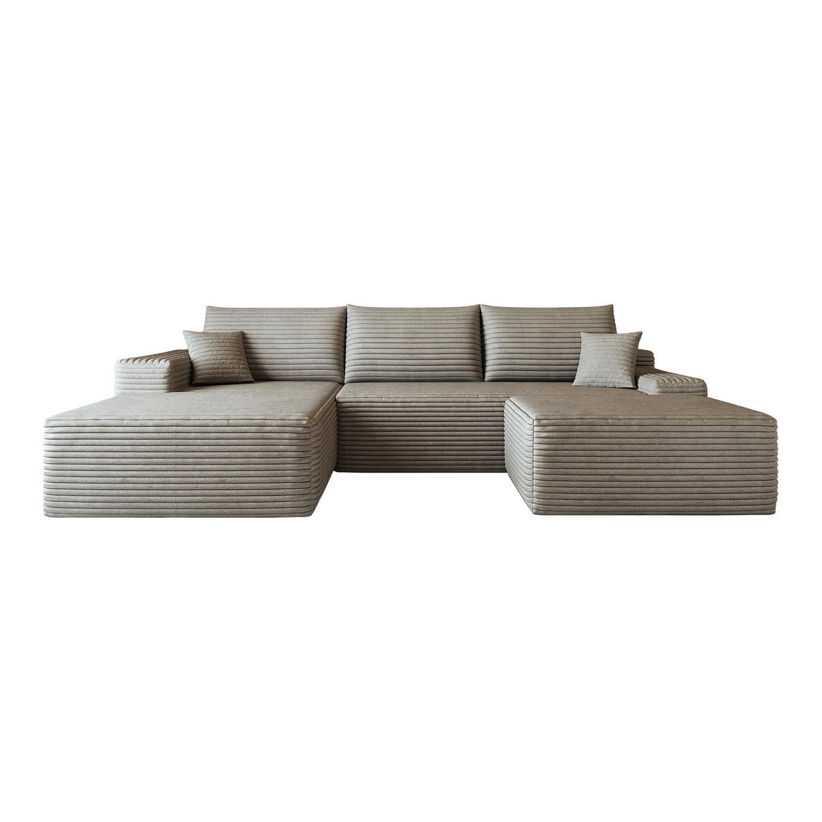 WOHNLANDSCHAFT DE-34857 U-Form 2-Sitzer Chaiselongue links Camel - Sandfarben, Textil (175/83/270cm) - ComfortXL