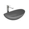 WASCHBECKEN Oval Keramik Mattgrau 61,5 / 36 / 15,5 cm - Grau, Keramik (36/15.5/61.5cm) - EMKE