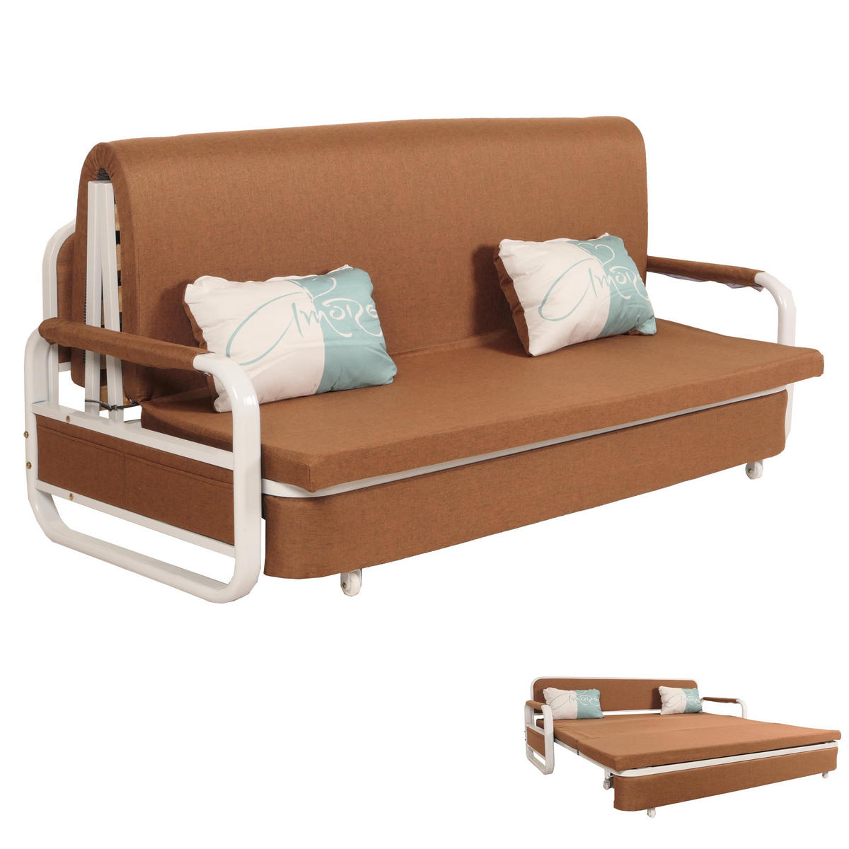 SCHLAFSOFA Braun - Braun, Textil (190/71/185cm) - MCW