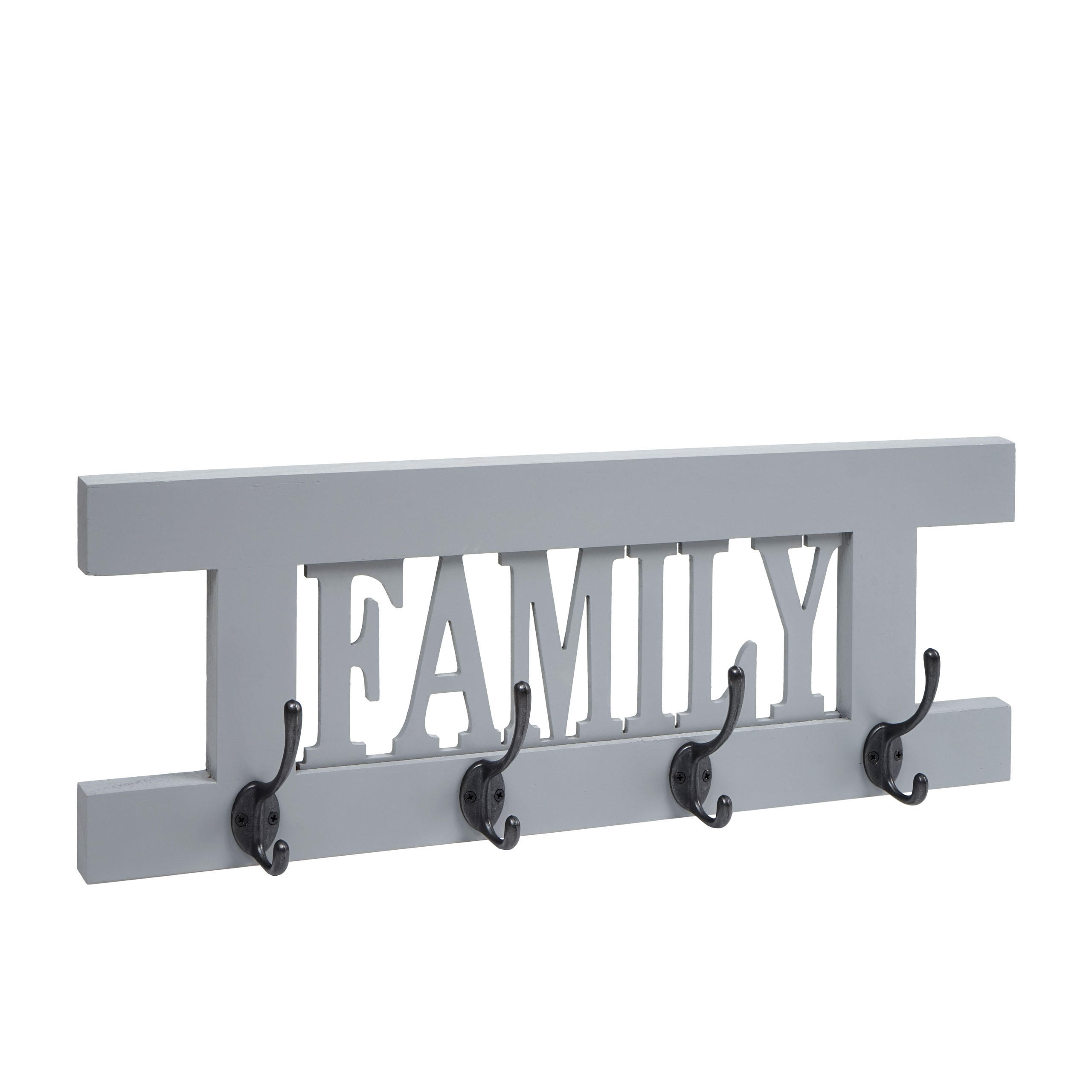 WANDGARDEROBE FAMILY SHABBY-LOOK Grau, Blau - Blau/Grau, Holz (60/21/2cm) - MCW