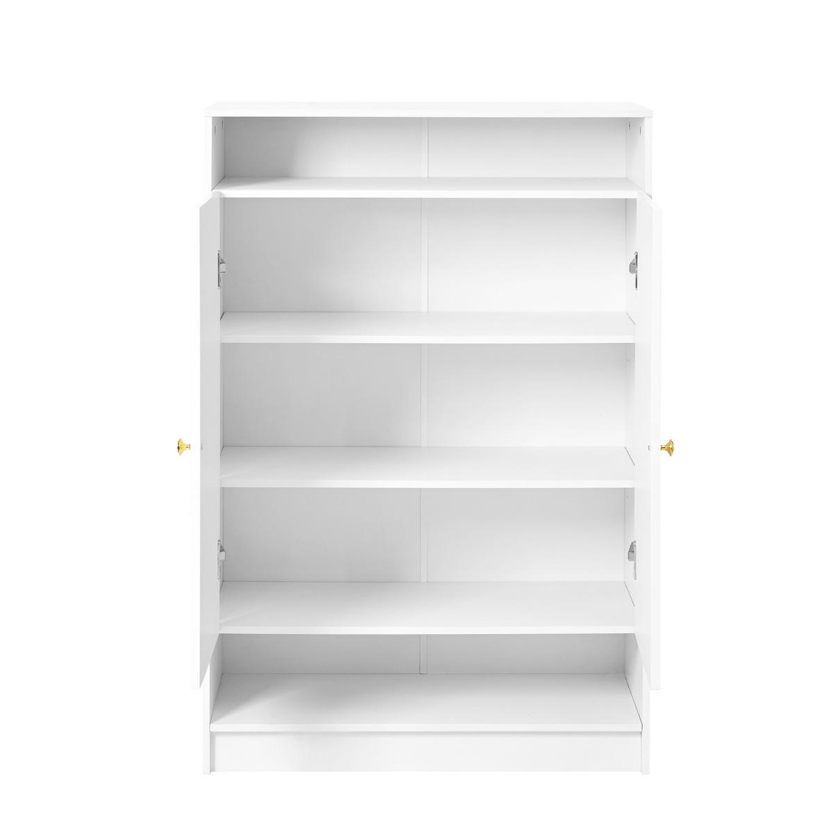 SCHUHSCHRANK 73/34/109 cm in Weiß mit 2 Türen und höhenverstellbaren Böden - Weiß, Holzwerkstoff (73/109/34cm) - BEAOK