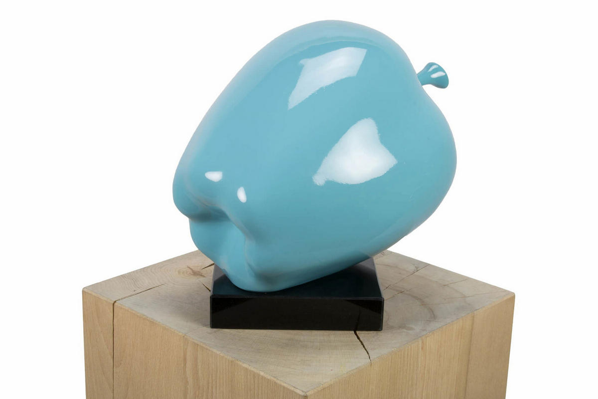 SKULPTUR Blau 32/31 cm - Blau/Schwarz, Stein (3/31/24cm) - KUNSTLOFT