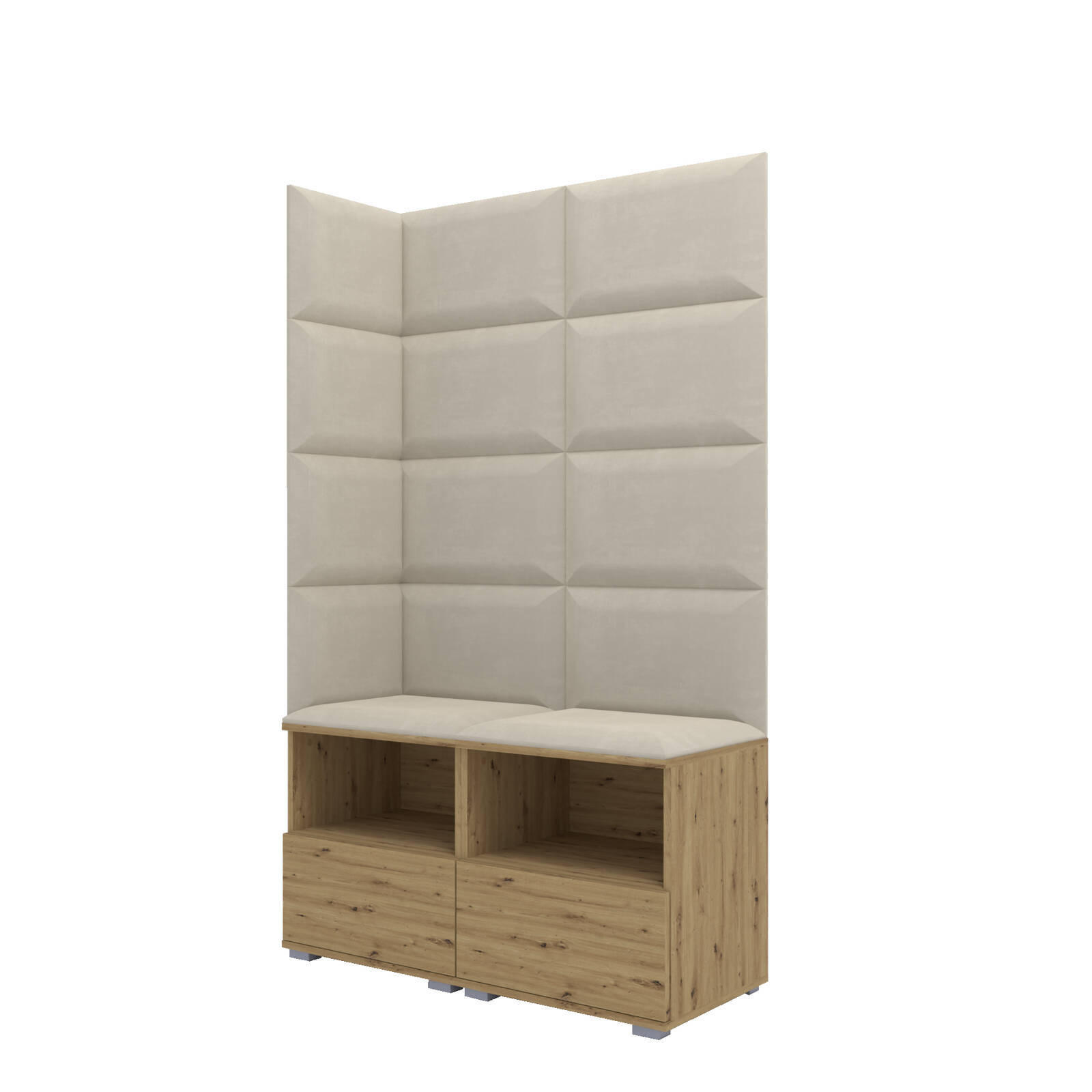 XXXLutz Garderoben-Set Eiche Artisan, Creme 100x174x40 cm