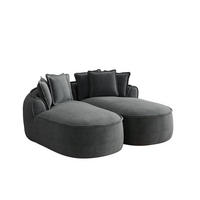 2-SITZER SOFA Chenille Grau mit Kissen - Grau, Textil (184/67/164cm) - WISHDOR