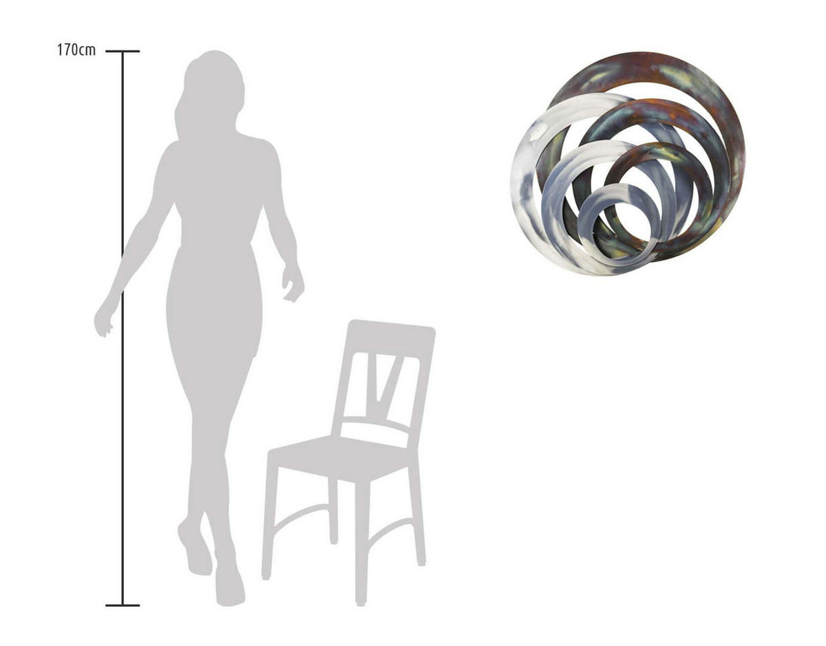 WANDDEKO Braun 86/76 cm - Braun, Metall (4.6/76/5cm) - KUNSTLOFT