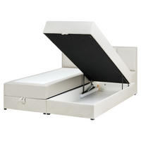 BOXSPRINGBETT mit Stauraum 160/200 cm Stoff Cremeweiß Baronet - Creme, Textil (160/200cm) - Beliani
