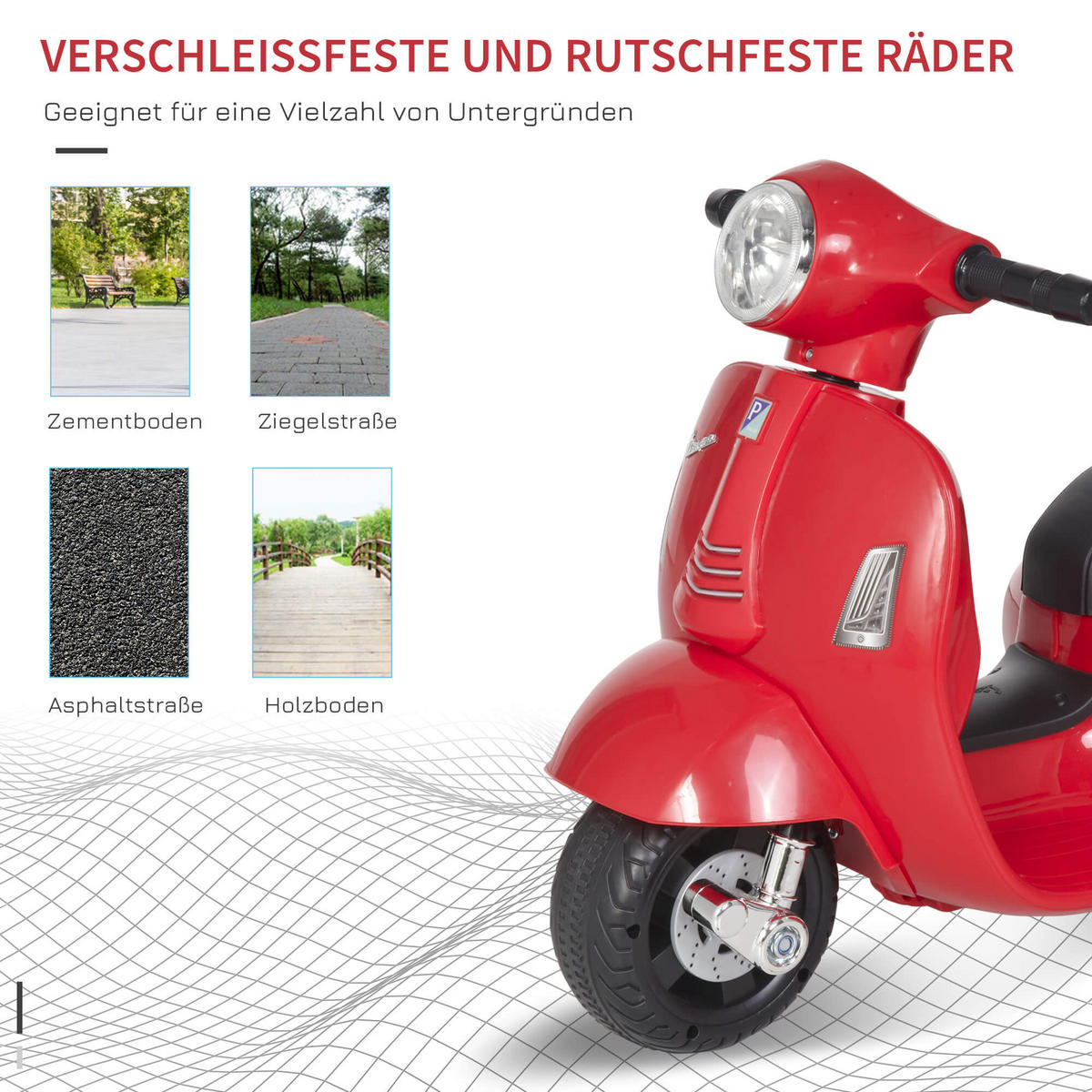 ELEKTRO-KINDERMOTORRAD Michelle Rot 66.5/38/52 cm - Rot, Kunststoff (52/66.5/38cm) - Jamb