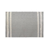 TEPPICH Schwarz Zick-Zack Weiß (120 x 180 x 0,7 cm) - Weiß, Textil (120/180cm) - DKD Home Decor