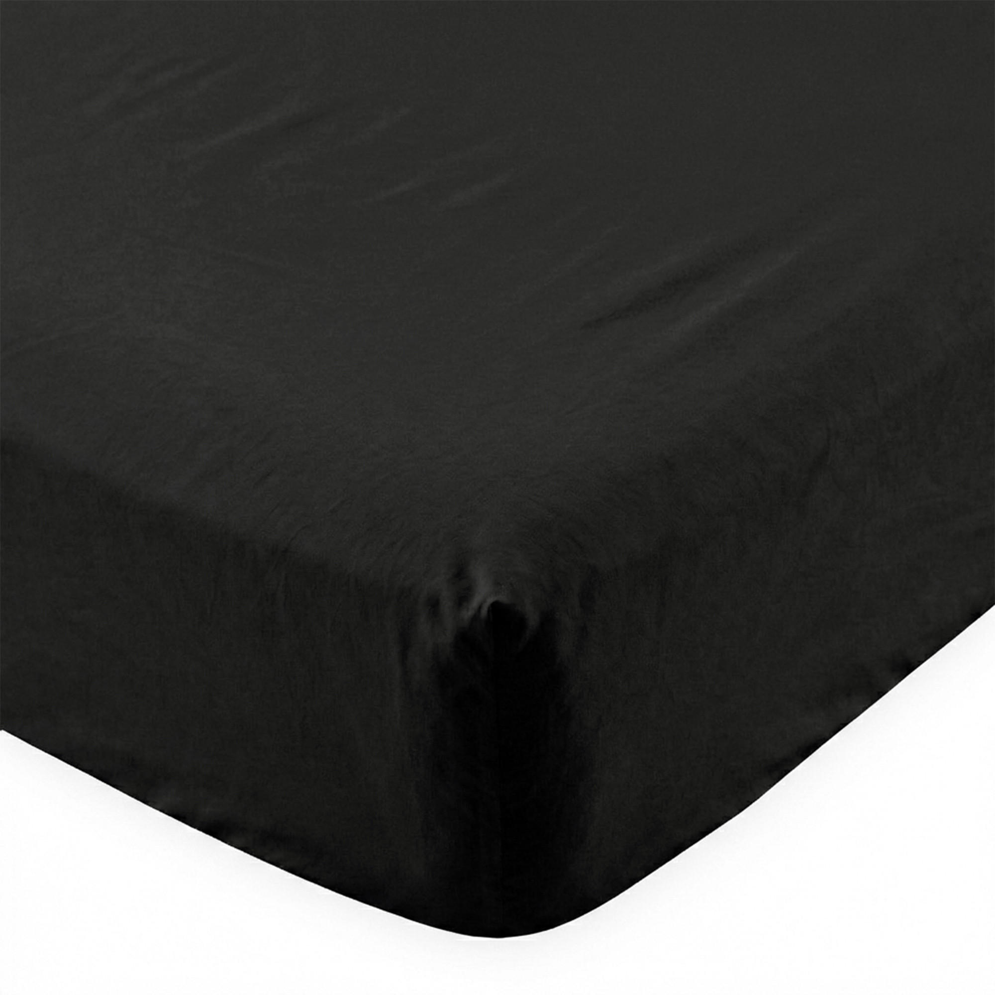 SPANNBETTTUCH basic 200x200x32 cm schwarz - Schwarz, Textil (200/200cm) - Happy Friday