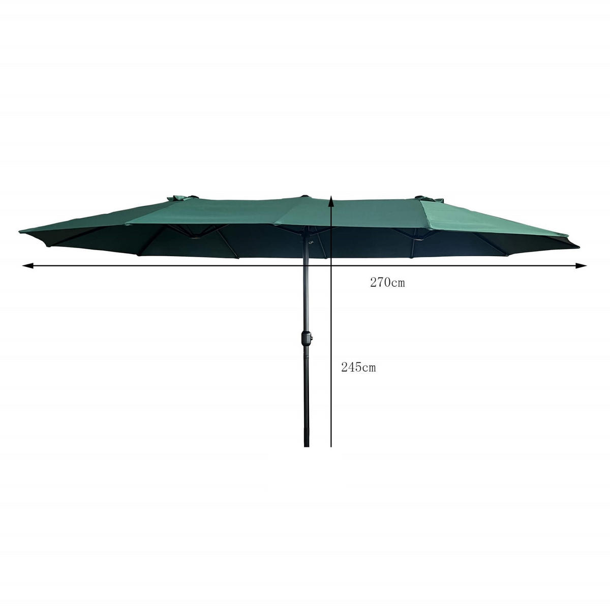 SONNENSCHRIM Grün 245/460 cm - Schwarz/Grün, Metall (460/270cm) - Akord