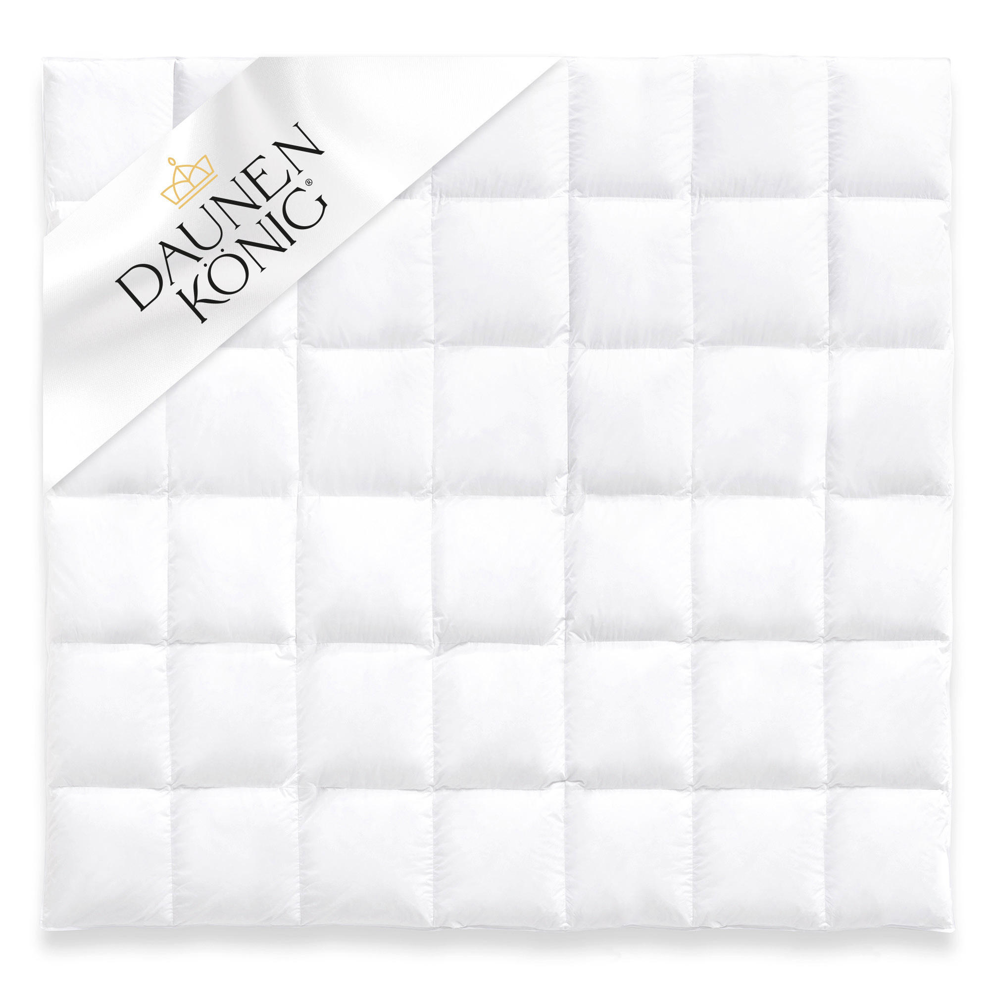 WINTERBETTDECKE QUEEN Entendaunen warm - Weiß, Naturmaterialien/Textil (240/220cm) - Daunenkönig