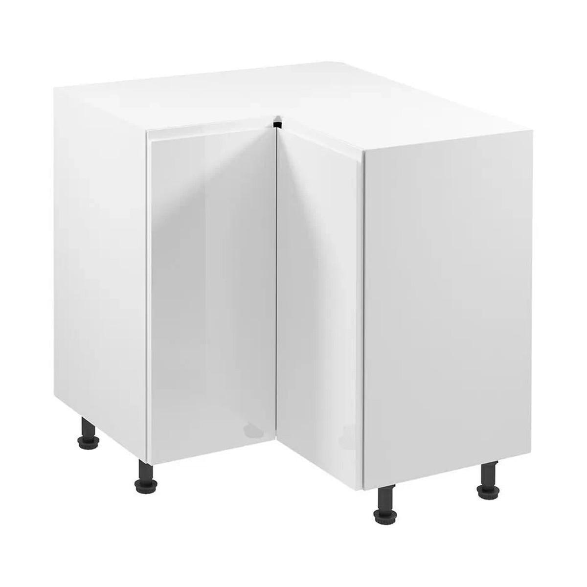 ECKUNTERSCHRANK – 79 cm – D90N – Velmora – Weiß Hochglanz - Weiß Hochglanz, Holzwerkstoff (79/82/79cm) - ROYAL24_MARKT