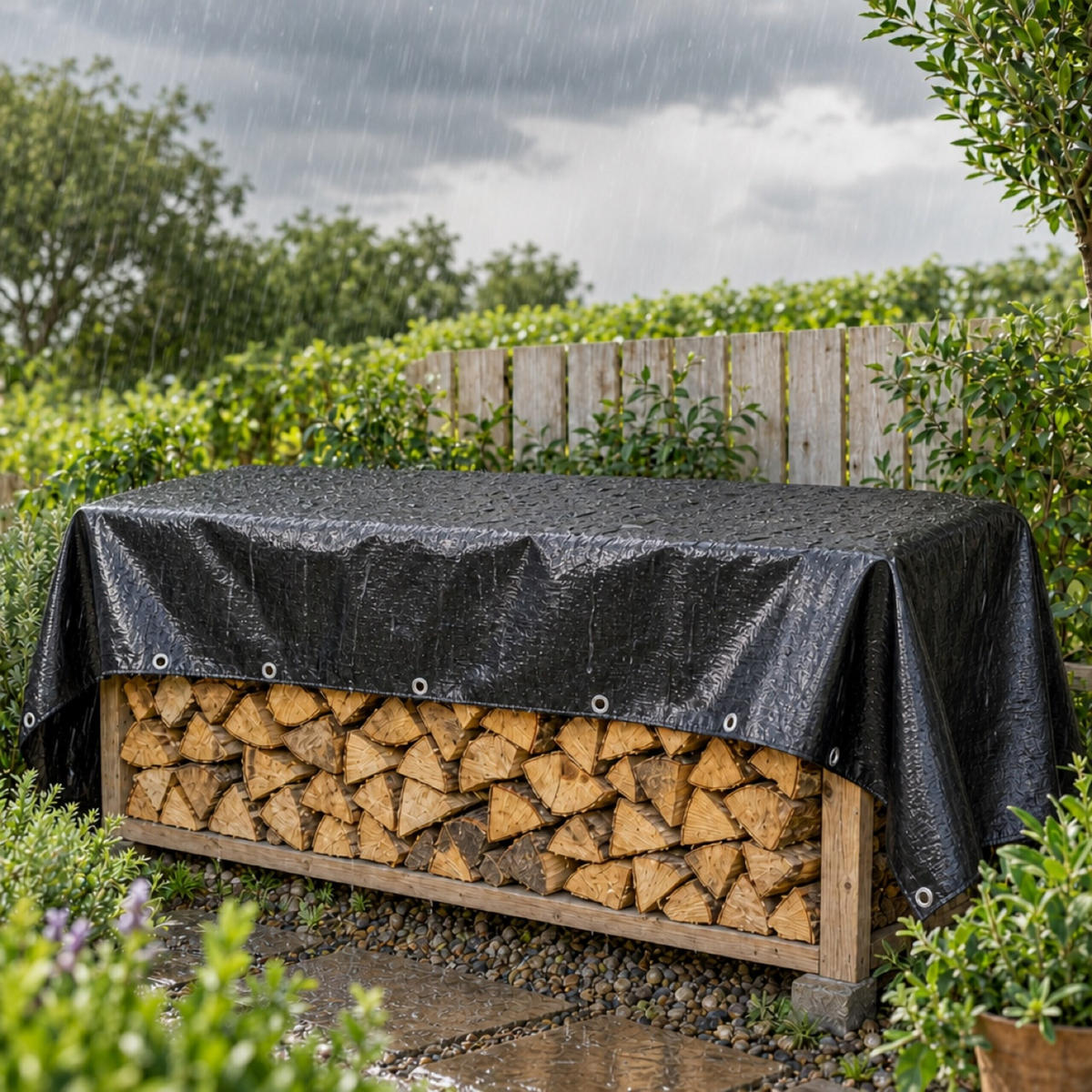ABDECKPLANE Schwarz wasserdicht 4x5 m - Schwarz, Kunststoff (500/400/0.1cm) - Relaxdays