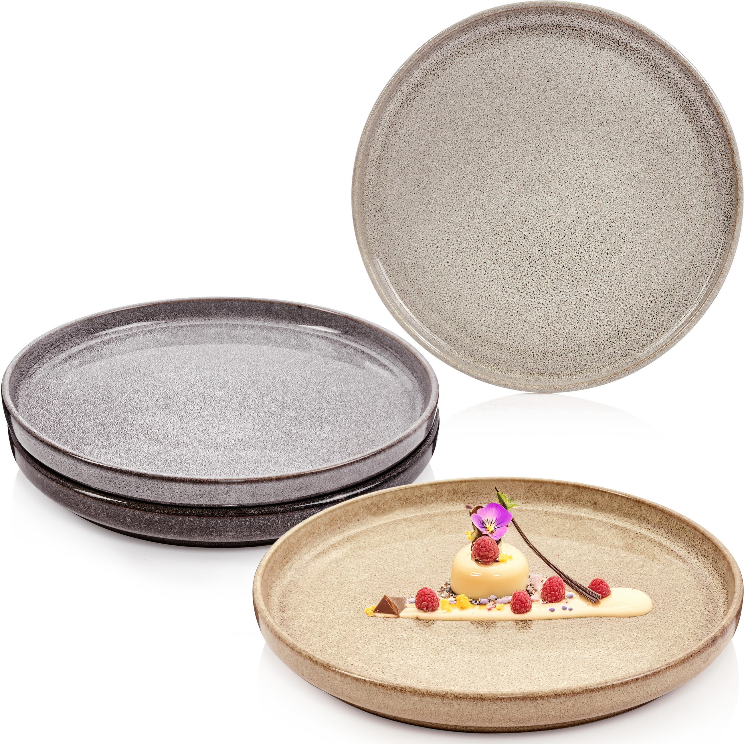 DESSERTTELLER SET KAIRO - 4 teilig aus Steingut - Multicolor, Keramik (28cm) - Sänger
