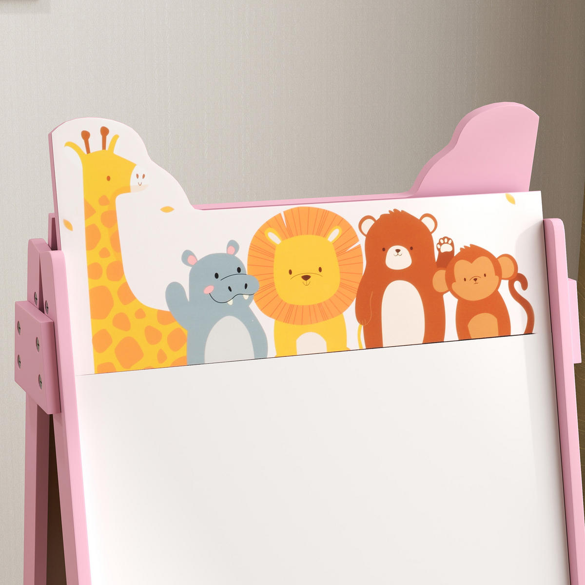 MALTAFEL DE-18196 doppelseitig mit Aufbewahrung Rosa - Pink, Holzwerkstoff (49/113/53.5cm) - ComfortXL