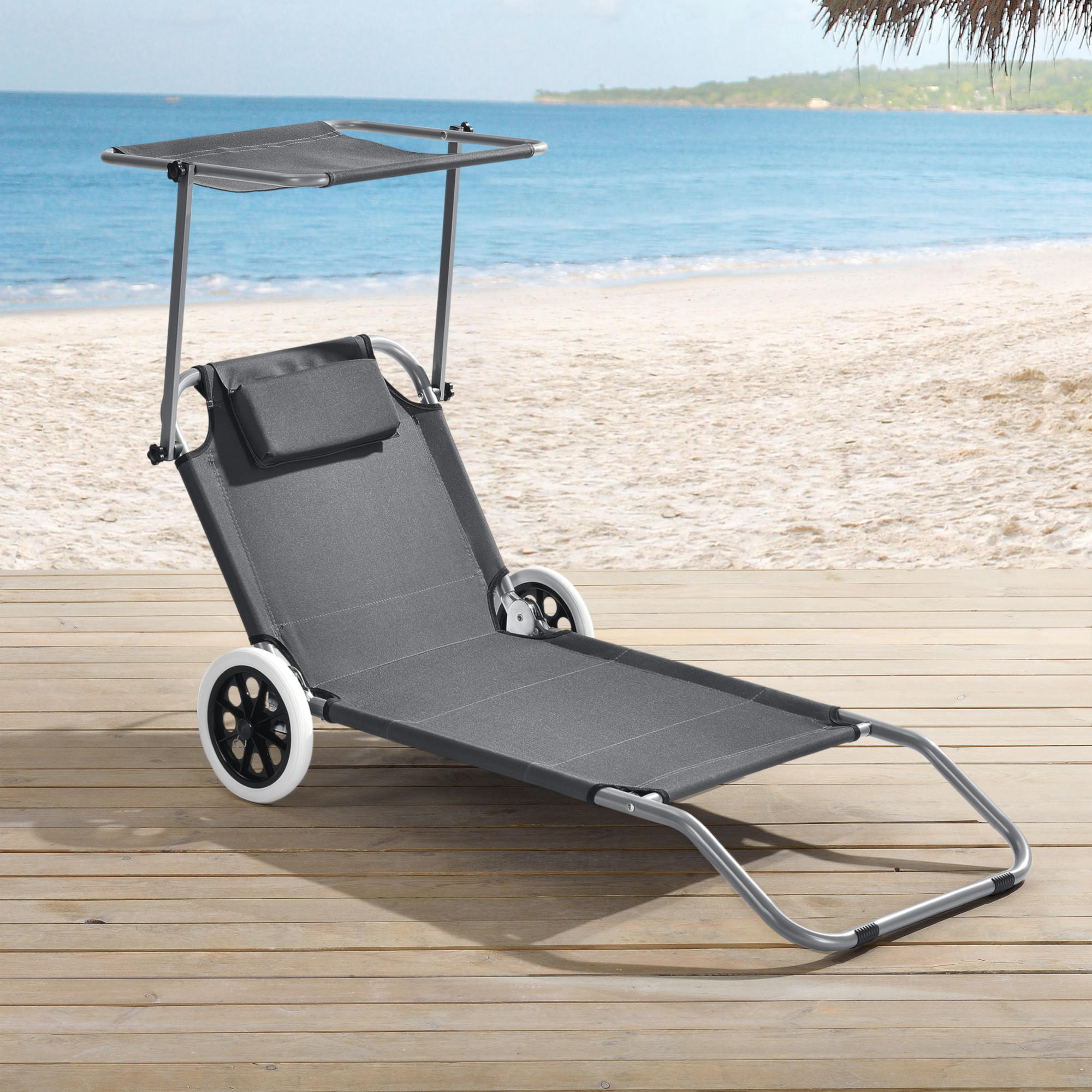 SONNENLIEGE Falun - Anthrazit, Metall (62/60/146cm) - casa.pro