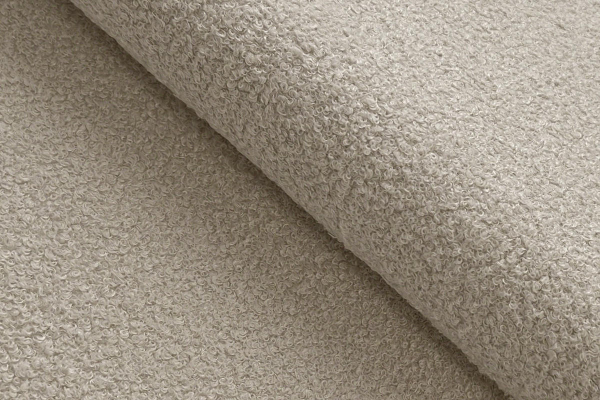 ECKSOFA TAUER 3-Sitzer RECHTS, Bouclé-Stoff beige - Beige/Schwarz, Holz/Textil (206/173cm) - Courtois Laville