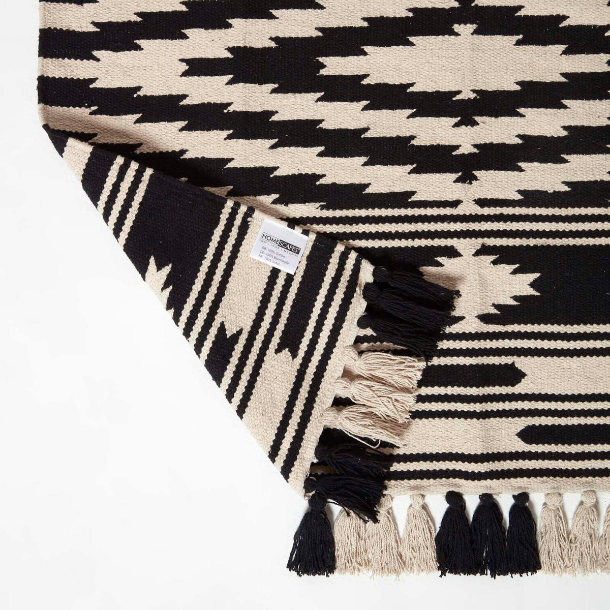 KELIM-TEPPICH Dinan handgewebt 90/150 cm - Schwarz, Textil (90/150cm) - Homescapes