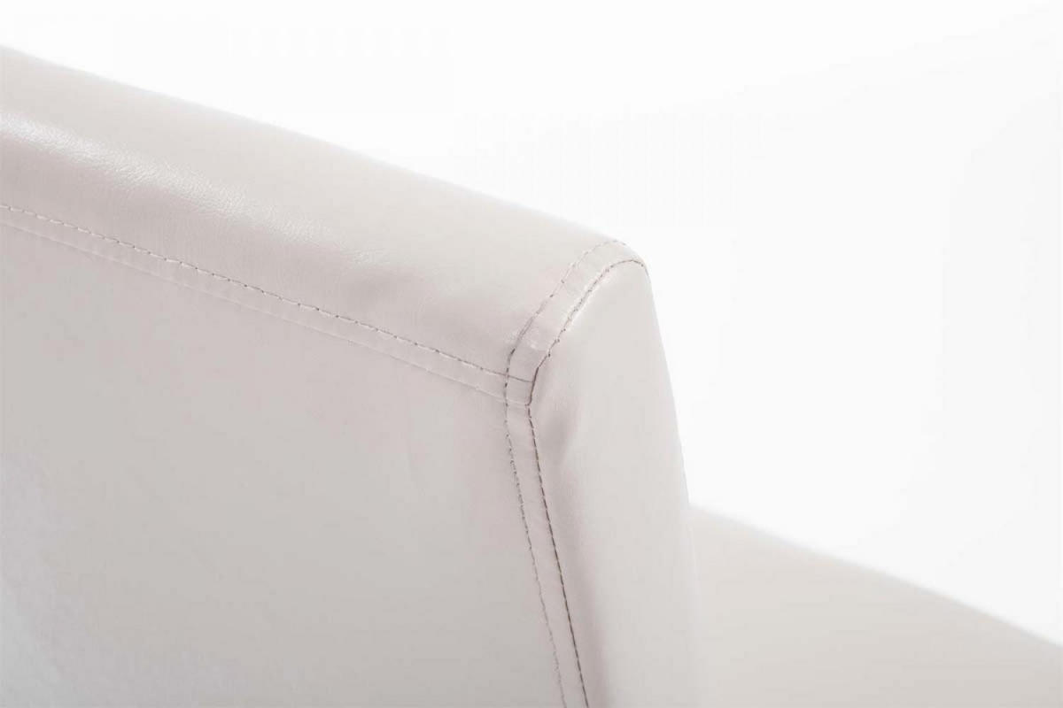 STUHL Lederlook creme - Eukalyptusholzfarben/Creme, Holz/Textil (41/91/47cm) - CLP