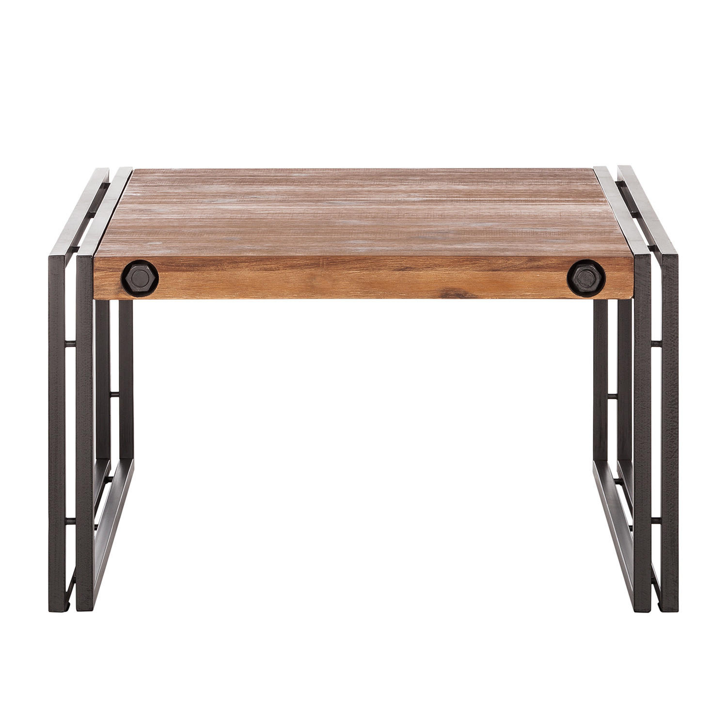COUCHTISCH - Akazie massiv / Metall, 70 cm - Akaziefarben, Holz (70/70/40cm) - home24