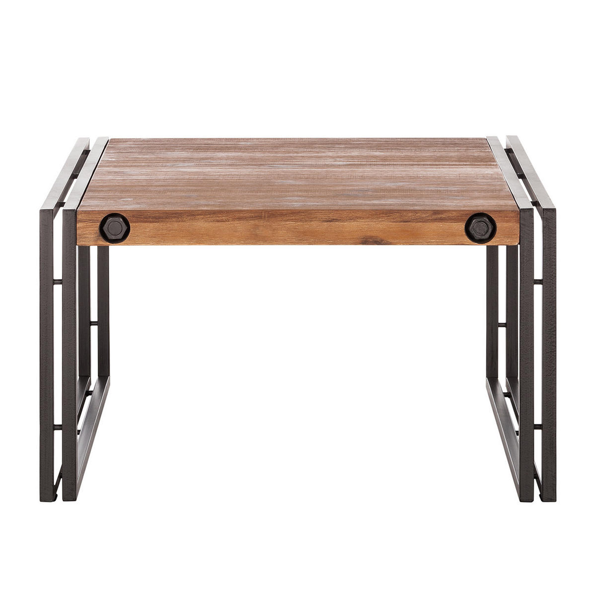 COUCHTISCH - Akazie massiv / Metall, 70 cm - Akaziefarben, Holz (70/70/40cm) - home24