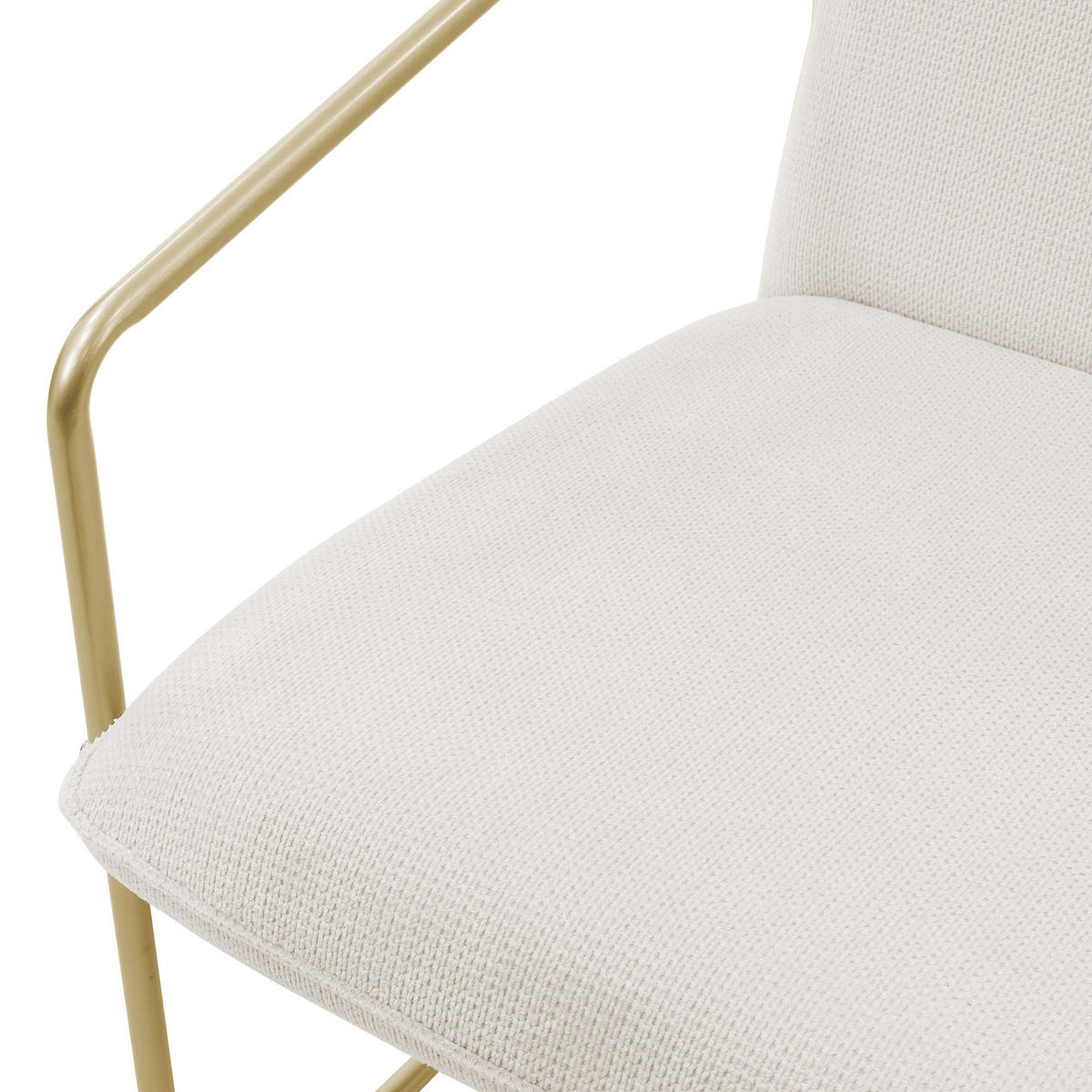 SESSEL 2er Set Beige mit goldenem Stahlgestell - Beige/Goldfarben, Textil/Metall (65/76/61cm) - ML-DESIGN