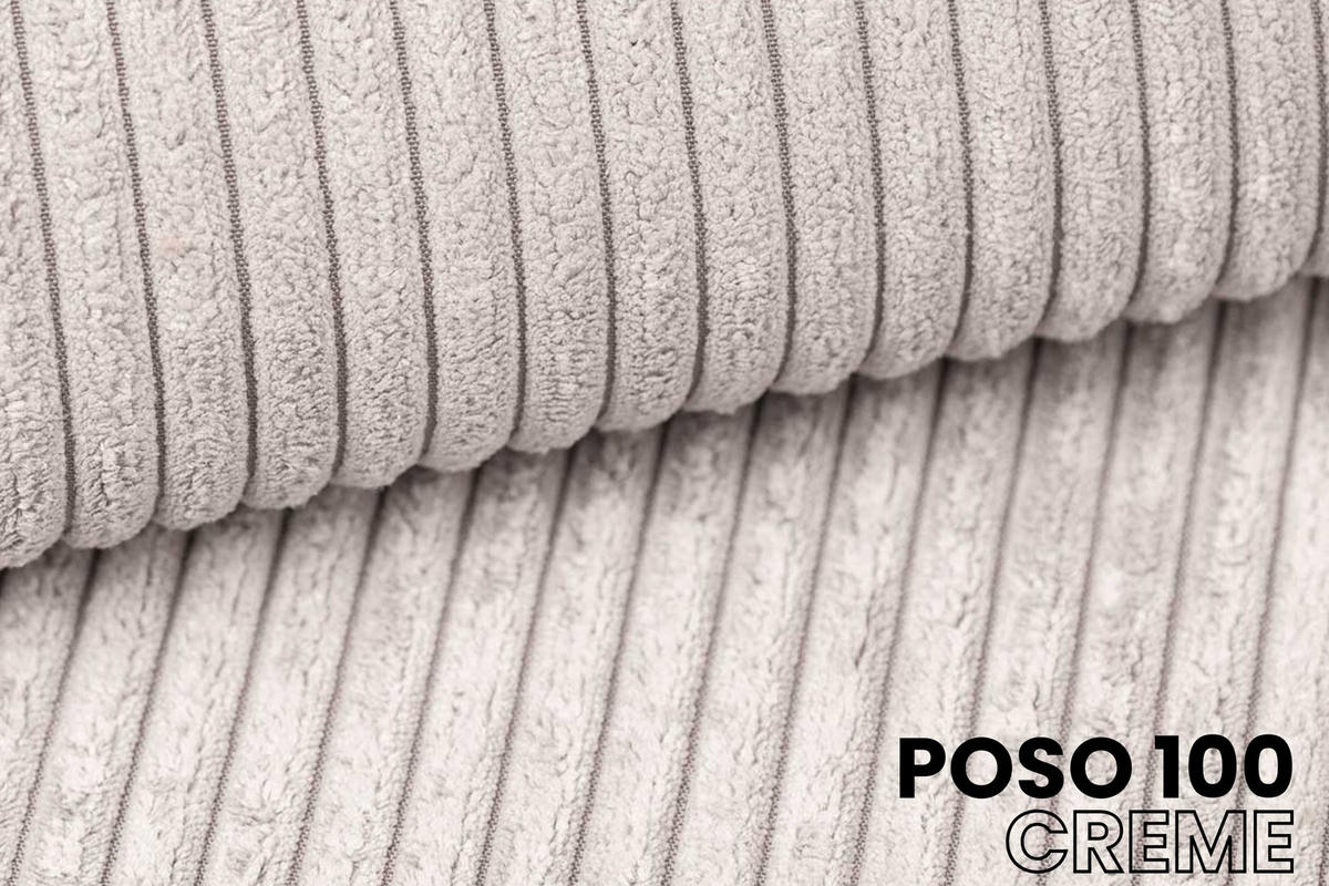 ECKSOFA TOCO L 240x145 cm in Cord Creme rechts - Creme, Holz/Holzwerkstoff (240/145cm) - Deine Möbel 24