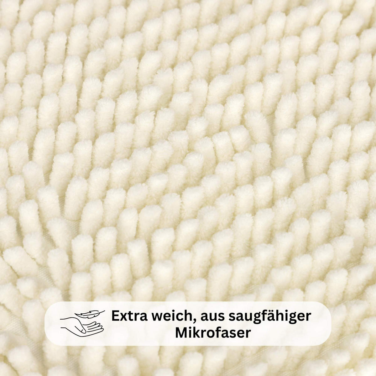 BADEMATTE PARIS - Creme, Textil (45/45cm) - WohnDirect