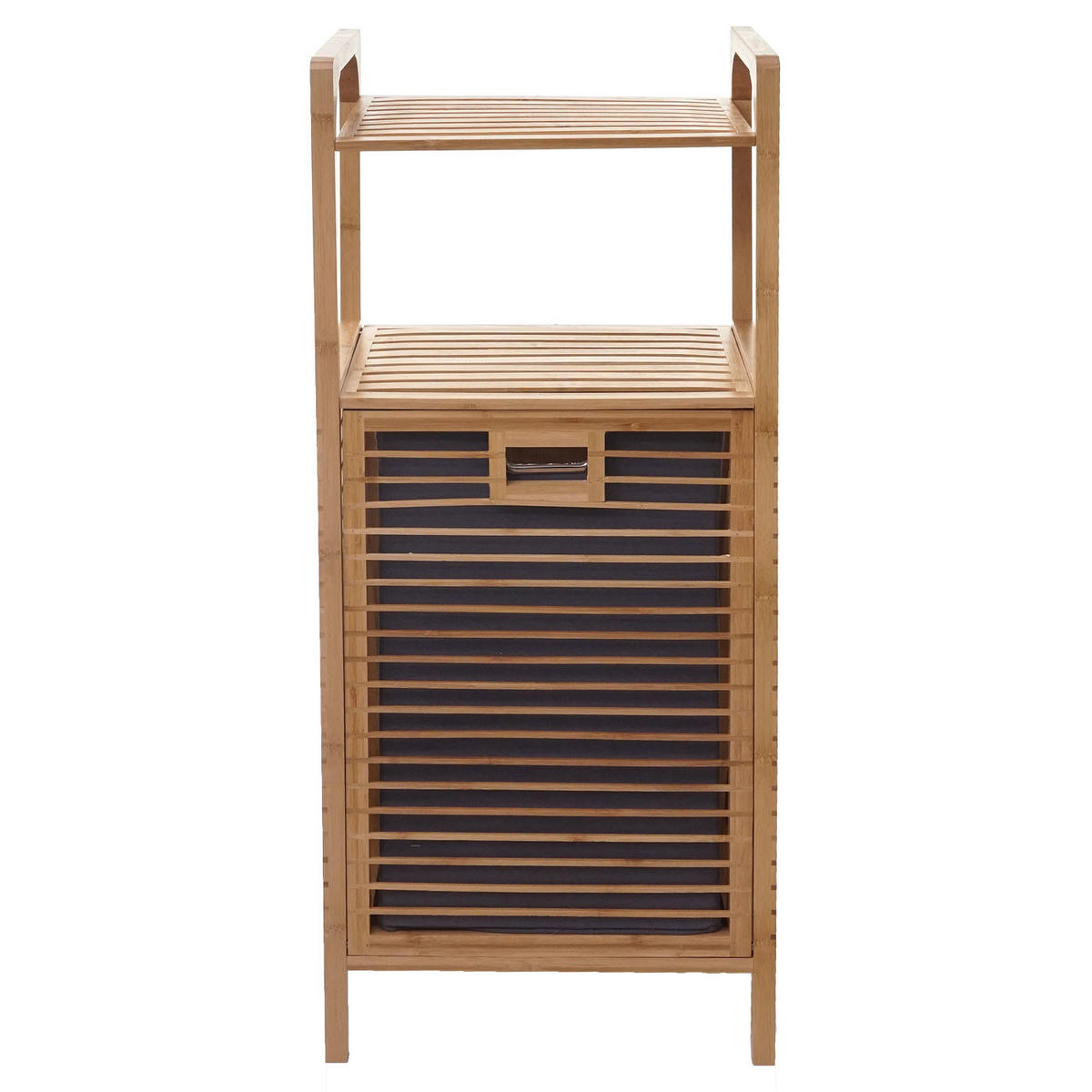 REGÁL S KOŠÍKOM NA PRÁDLO Hnedý - hnedá, drevo (40/95/30cm) - MCW