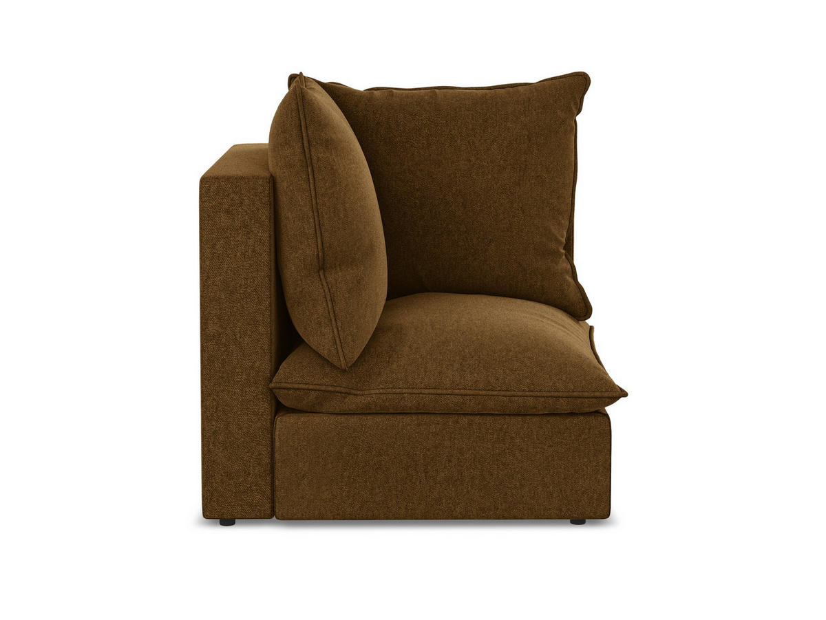 SOFAELEMENT Samt Stoff Gelb - Currygelb/Schwarz, Holzwerkstoff/Kunststoff (90/77/90cm) - Makamii