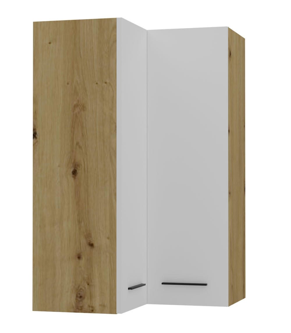 ECKHÄNGESCHRANK Bonn W14/60 Eiche Artisan / weiß matt 60 / 60 / 96cm - Eiche Artisan/Weiß, Holz/Holzwerkstoff (60/96/60cm) - Feldmann-Wohnen