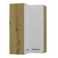 ECKHÄNGESCHRANK Bonn W14/60 Eiche Artisan / weiß matt 60 / 60 / 96cm - Eiche Artisan/Weiß, Holz/Holzwerkstoff (60/96/60cm) - Feldmann-Wohnen