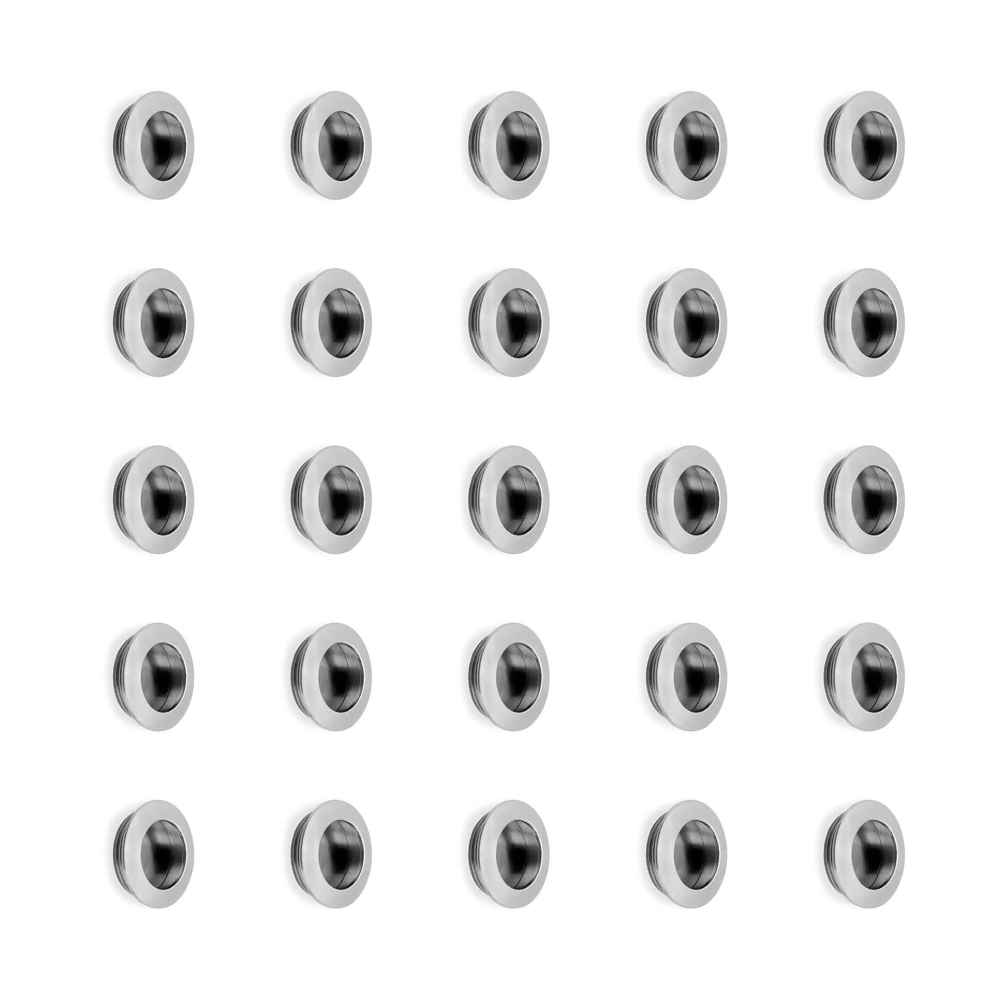 MÖBELKNOPF Oregon, Durchmesser 41mm, Zamak, Nickel satiniert 25er-set - Silberfarben, Kunststoff (4.1/1/4.1cm) - EMUCA