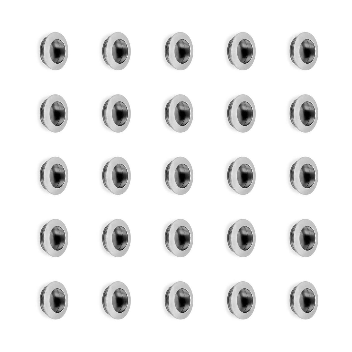MÖBELKNOPF Oregon, Durchmesser 41mm, Zamak, Nickel satiniert 25er-set - Silberfarben, Kunststoff (12/7/16cm) - EMUCA