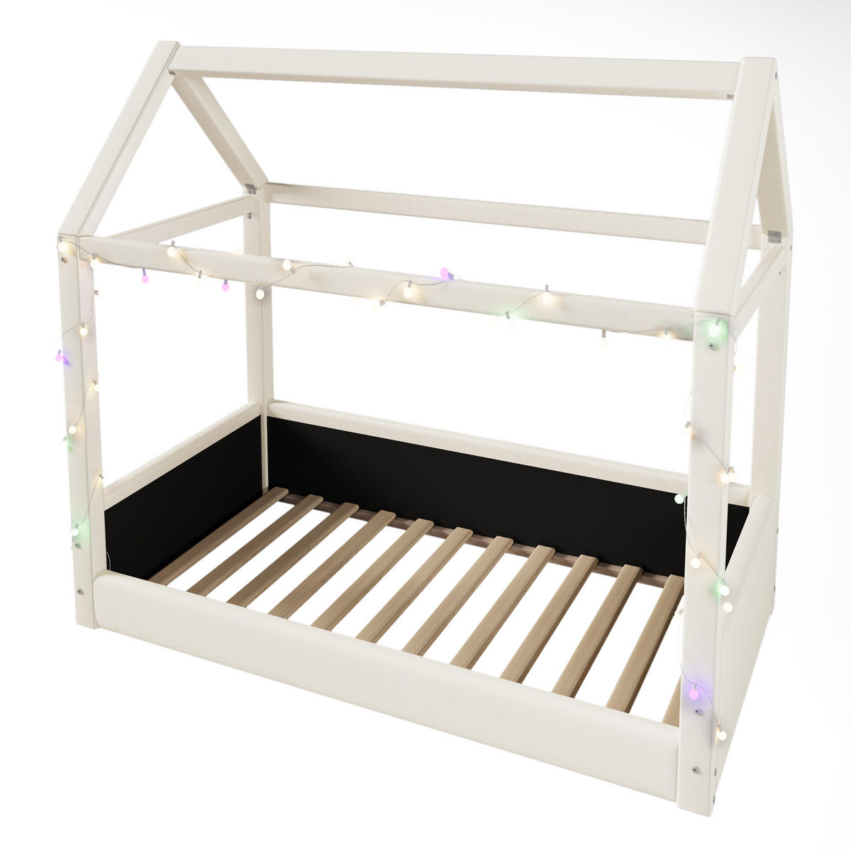 HAUSBETT 90/200 cm Beige Hausbett mit LED-Beleuchtung - Beige, Textil (90/200cm) - OKWISH