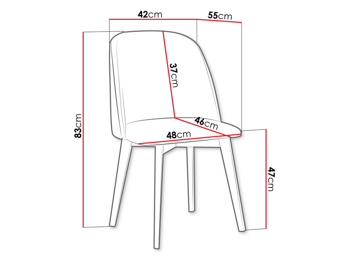 ESSZIMMERSTUHL Monti III Pik Gerade - Schwarz/Grau, Holz/Textil (48/83/55cm) - MIRJAN24