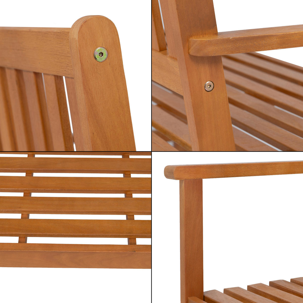GARTENBANK Canzano - Eukalyptusholzfarben, Holz (120/90/58cm) - casa.pro