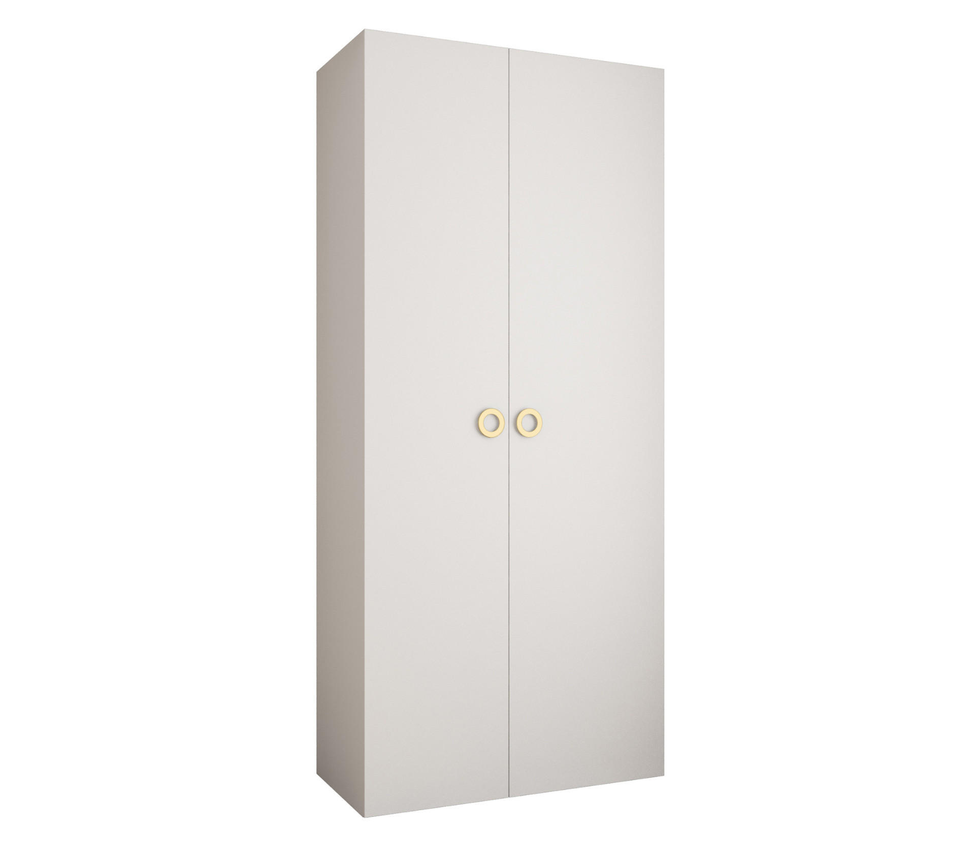 Abiks Möbel Drehtürenschrank Weiß, Gold 110x245.5x40 cm