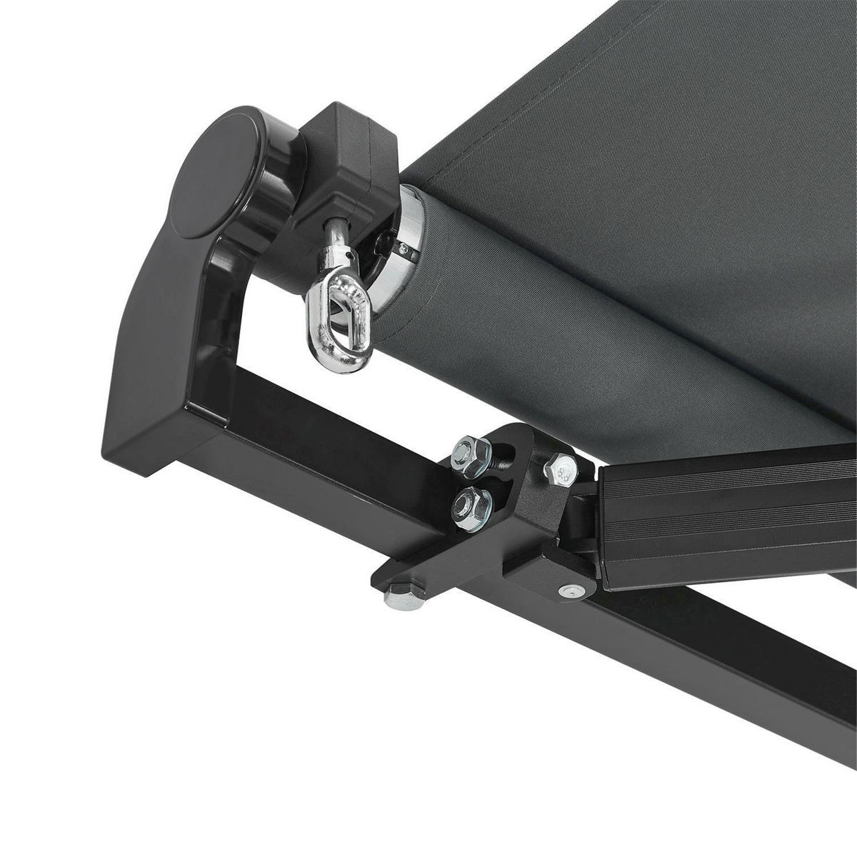 GELENKARMMARKISE grau 400x300 cm - Grau, Textil (400/250/300cm) - Juskys