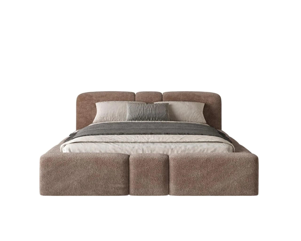 POLSTERBETT Monte 200x200 cm mit stabilem Metallrahmen, Bettkasten und Stauraum, Doppelbett mit Kopfteil - Monte Braun - Dunkelbraun, Holzwerkstoff (200/200cm) - Chilly
