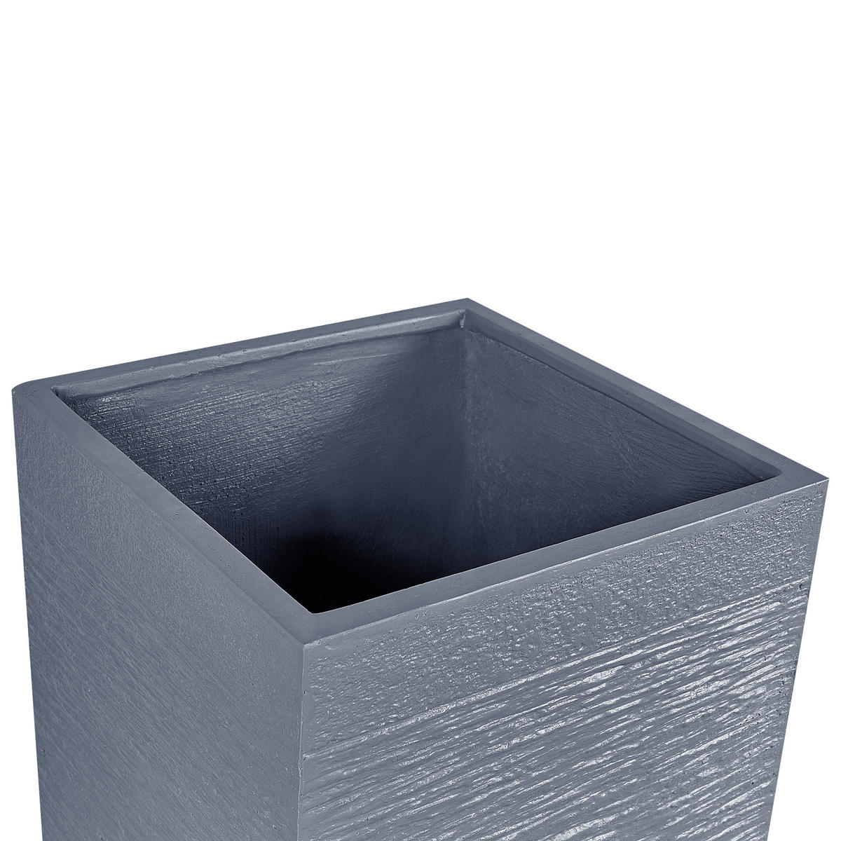 CVETLIČNI LONEC siva kvadraten 40/40/77 cm Dion - siva, naravni materiali (77cm) - Beliani