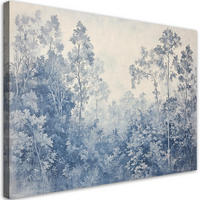 WANDBILD bäume wald natur - Blau, Textil (60/40cm) - Feeby