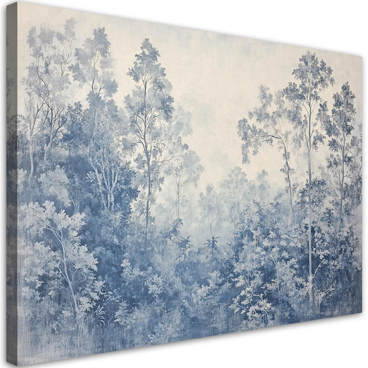 WANDBILD bäume wald natur - Blau, Textil (60/40cm) - Feeby