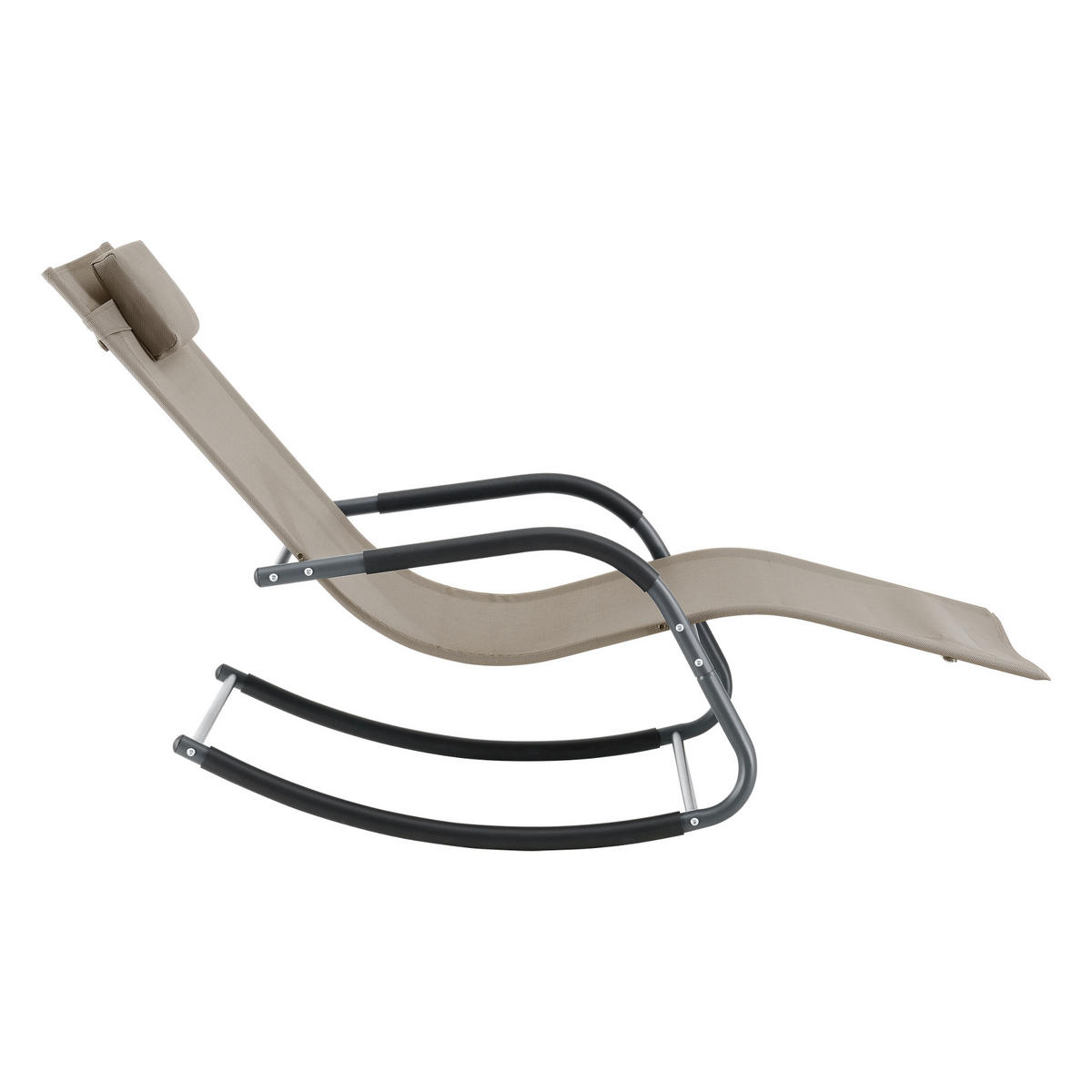SCHAUKELLIEGE-SET 2 TLG. Caracena - Beige, Metall (147/89/63cm) - [en.casa]