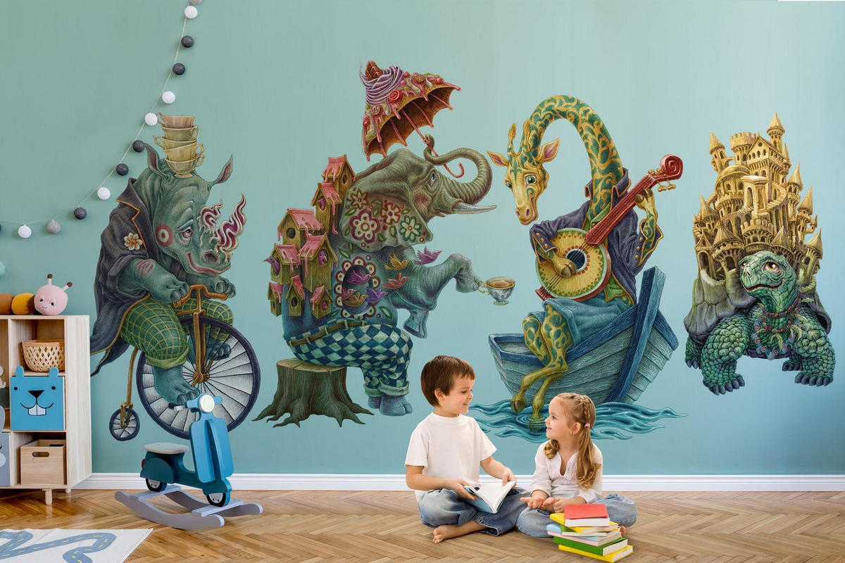 WANDAUFKLEBER 100x122cm - Märchenwesen - Multicolor, Kunststoff (100/122/0.1cm) - Wallfluent