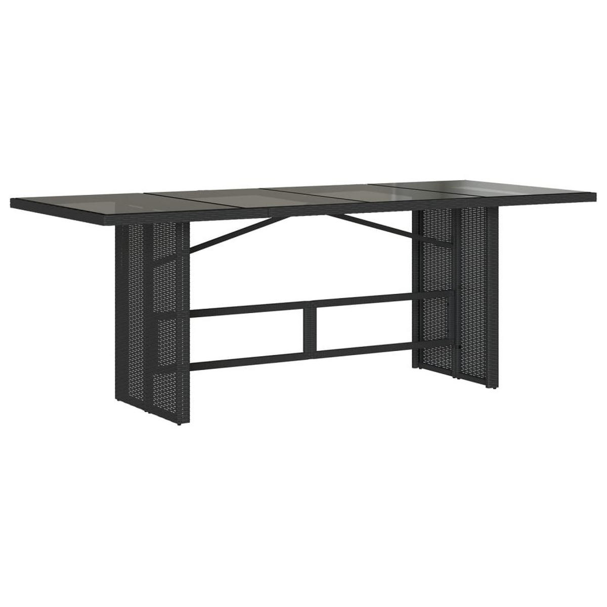 GARTEN-ESSGRUPPE 7Er Set Mit Kissen Schwarz Poly Rattan - Schwarz, Kunststoff - vidaXL