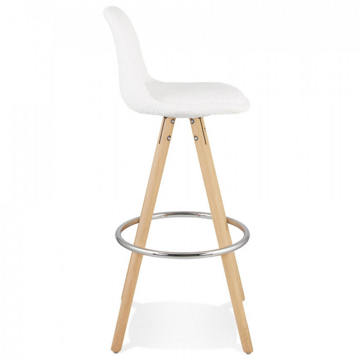 BARHOCKER Weiß 41x97x41cm - Buchefarben/Weiß, Holz/Textil (41/97/41cm) - AlterEgo