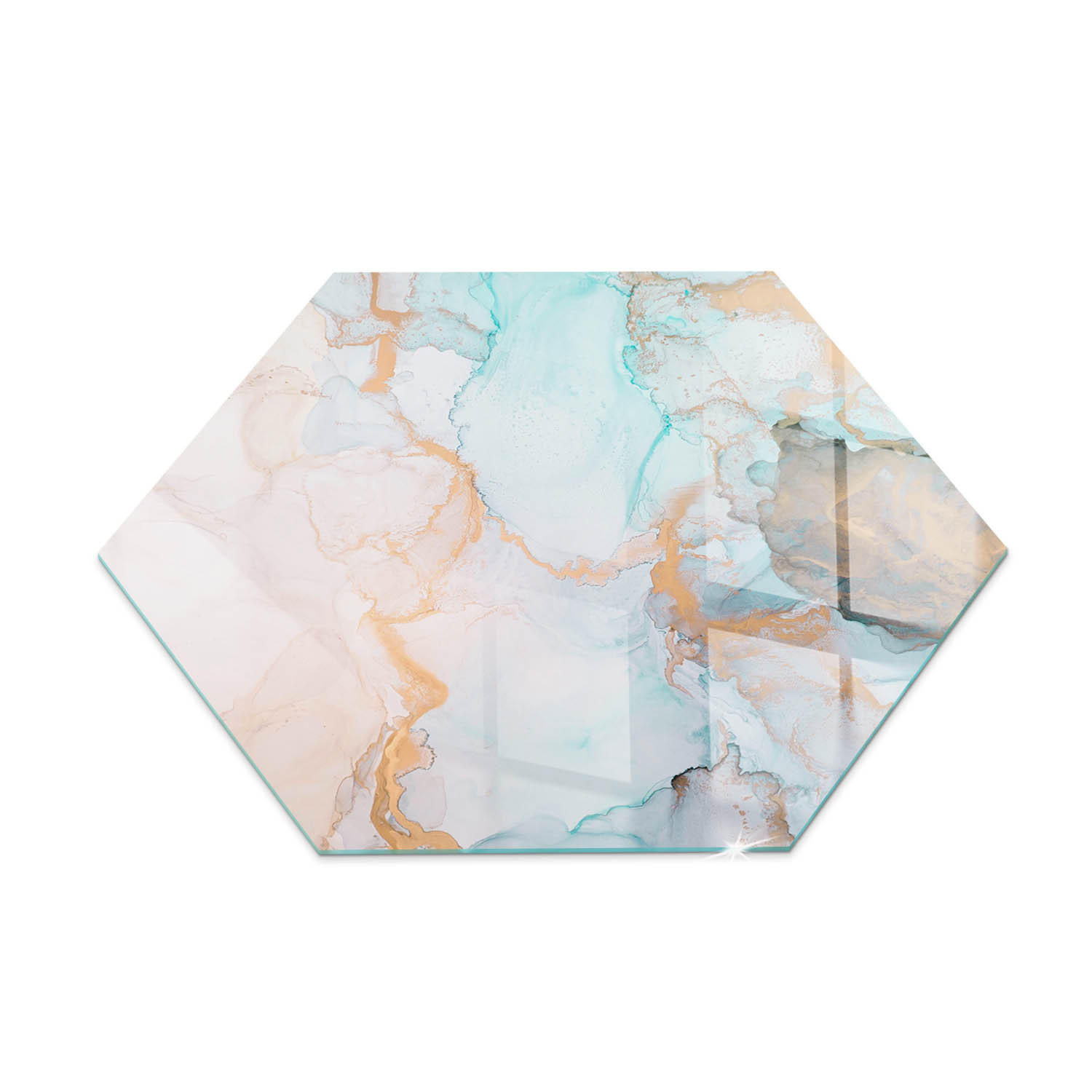 GLASPLATTE für Kamin h40 cm Türkis - Türkis, Glas (40/40/0.4cm) - ArtPrintCave