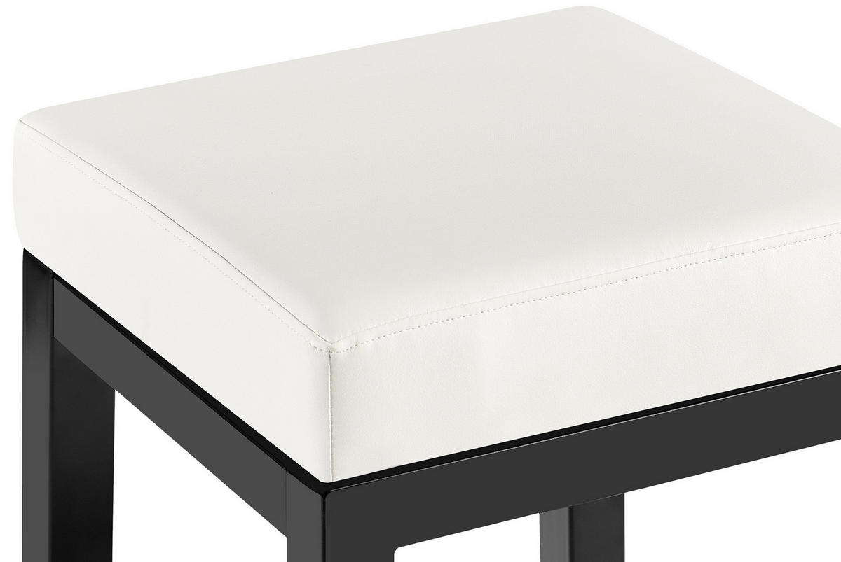 BARHOCKER Lederlook Weiß - Schwarz/Weiß, Textil/Metall (37/83/37cm) - CLP
